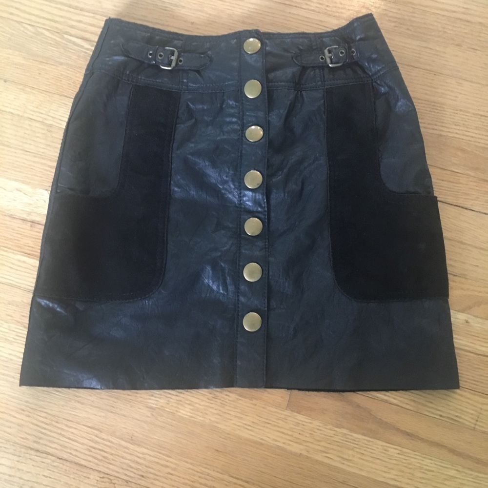 90s-00s catherine malandrino leather & suede mini